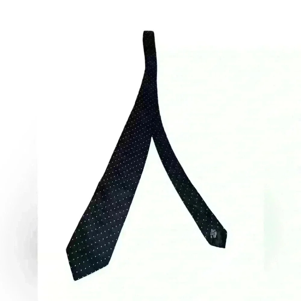 GIORGIO ARMANI Silk Check Tie Blue 58 inches Preppy Office Business